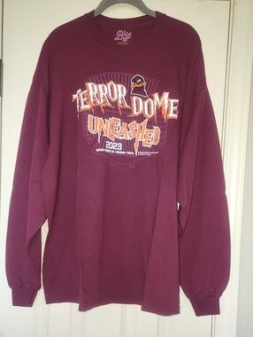 Blue 84 Men’s Maroon Virginia Tech Long Sleeve Tee with Orange & White Graphic